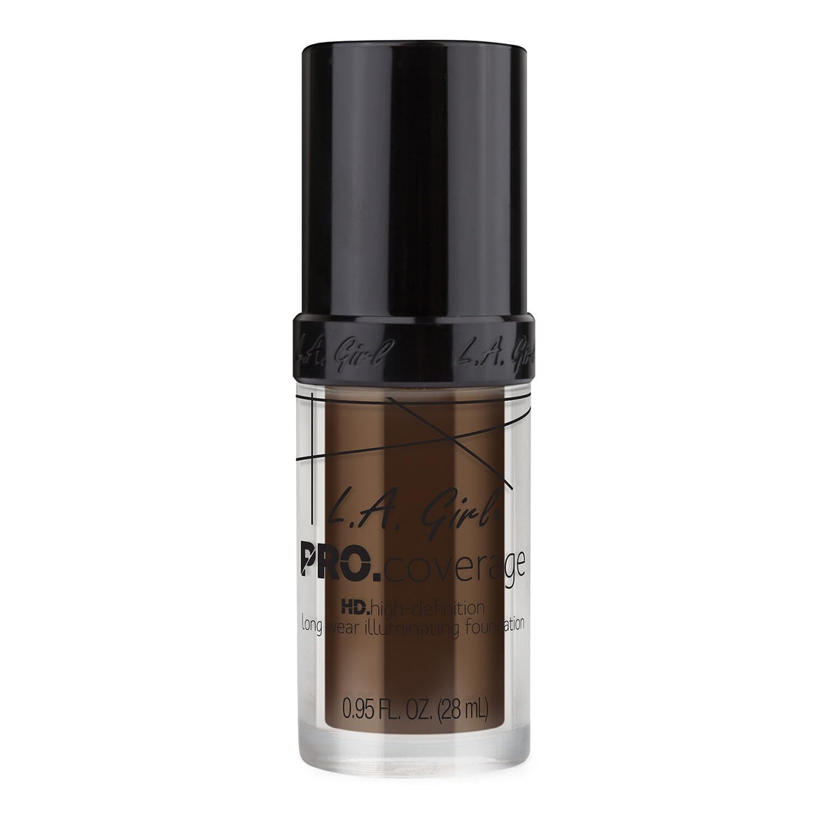 L.A. Girl Pro Coverage Liquid Foundation Dark Chocolate with applicator