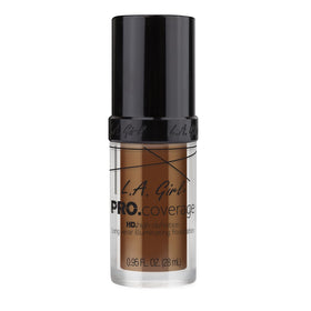 L.A. Girl Pro Coverage Liquid Foundation Rich Cocoa texture on skin