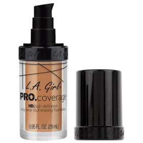 L.A. Girl Pro Coverage Liquid Foundation Soft Honey texture on skin