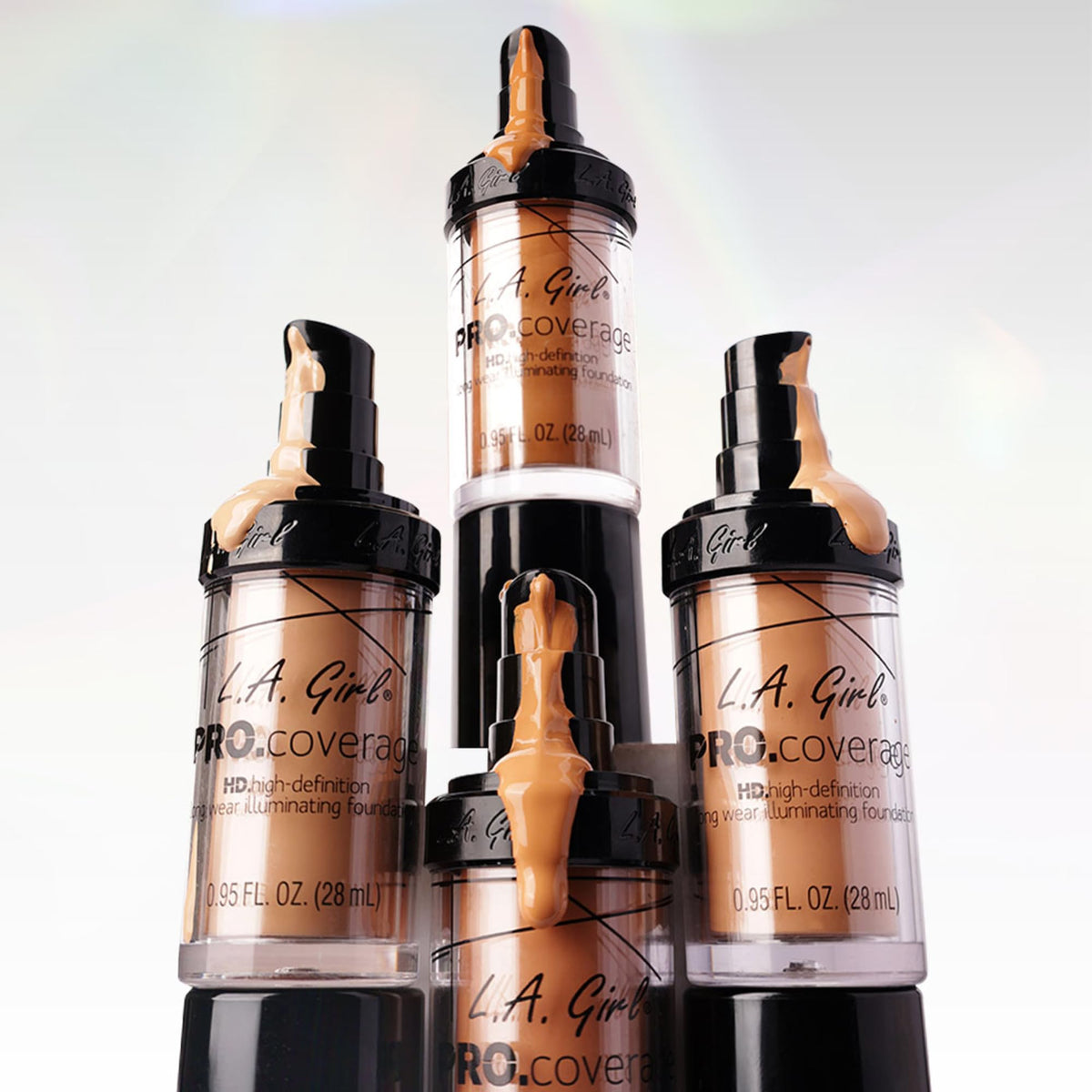 L.A. Girl Pro Coverage Liquid Foundation texture on hand
