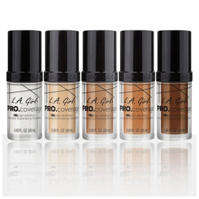 L.A. Girl Pro Coverage Liquid Foundation Toast in makeup setup