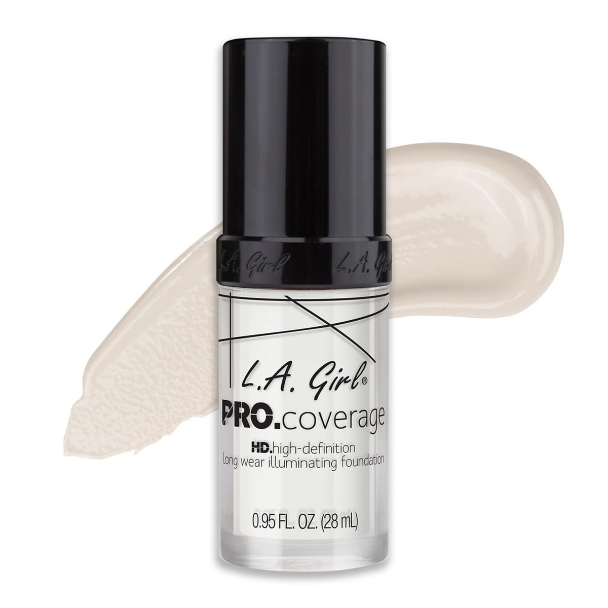 L.A. Girl Pro Coverage Liquid Foundation white bottle side view