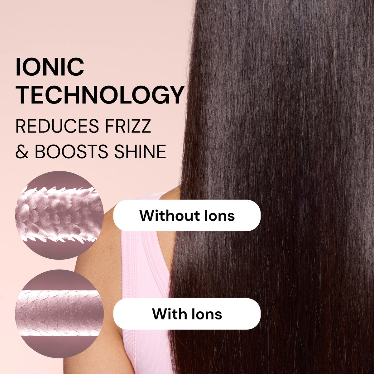 L'ANGE HAIR Axia HaloRing Ionic Hair Dryer showing heat settings