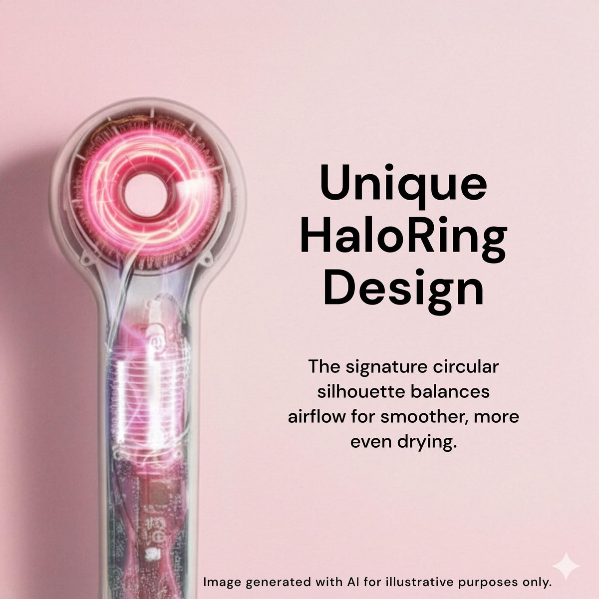 L'ANGE HAIR Axia HaloRing Ionic Hair Dryer showing magnetic concentrator
