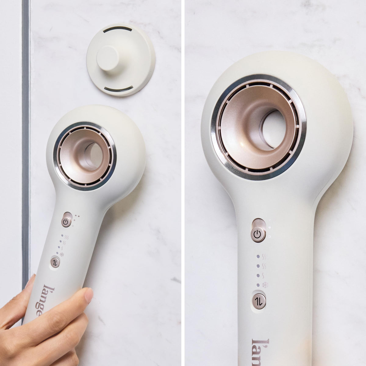L'ANGE HAIR Axia HaloRing Ionic Hair Dryer with user styling hair
