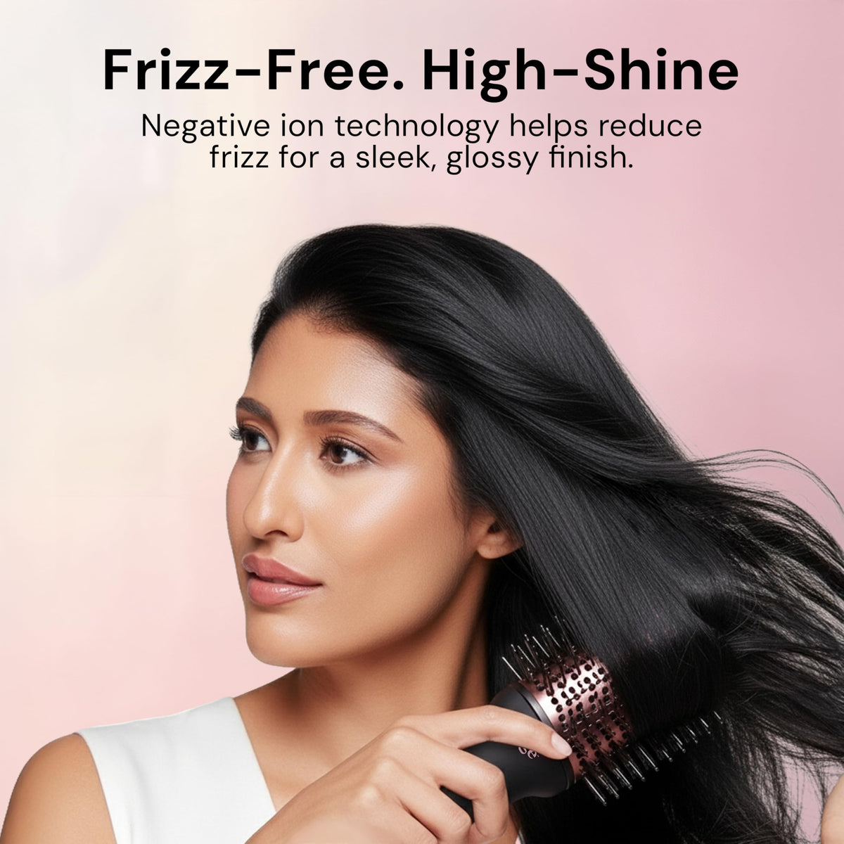 L'ANGE HAIR Blow Dryer Brush in use on hair