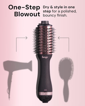 L'ANGE HAIR blow dryer brush showing oval barrel design
