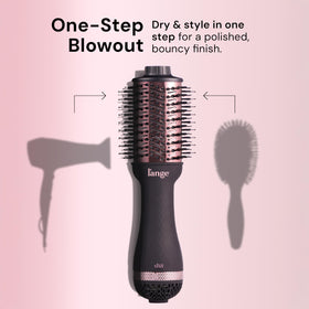 L'ANGE HAIR Blow Dryer Brush side view showing barrel