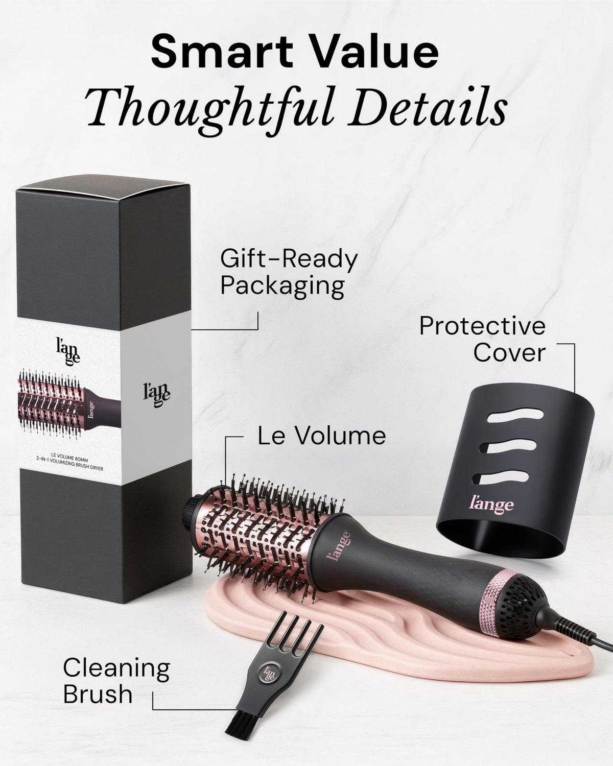 L'ANGE HAIR blow dryer brush with adjustable heat settings