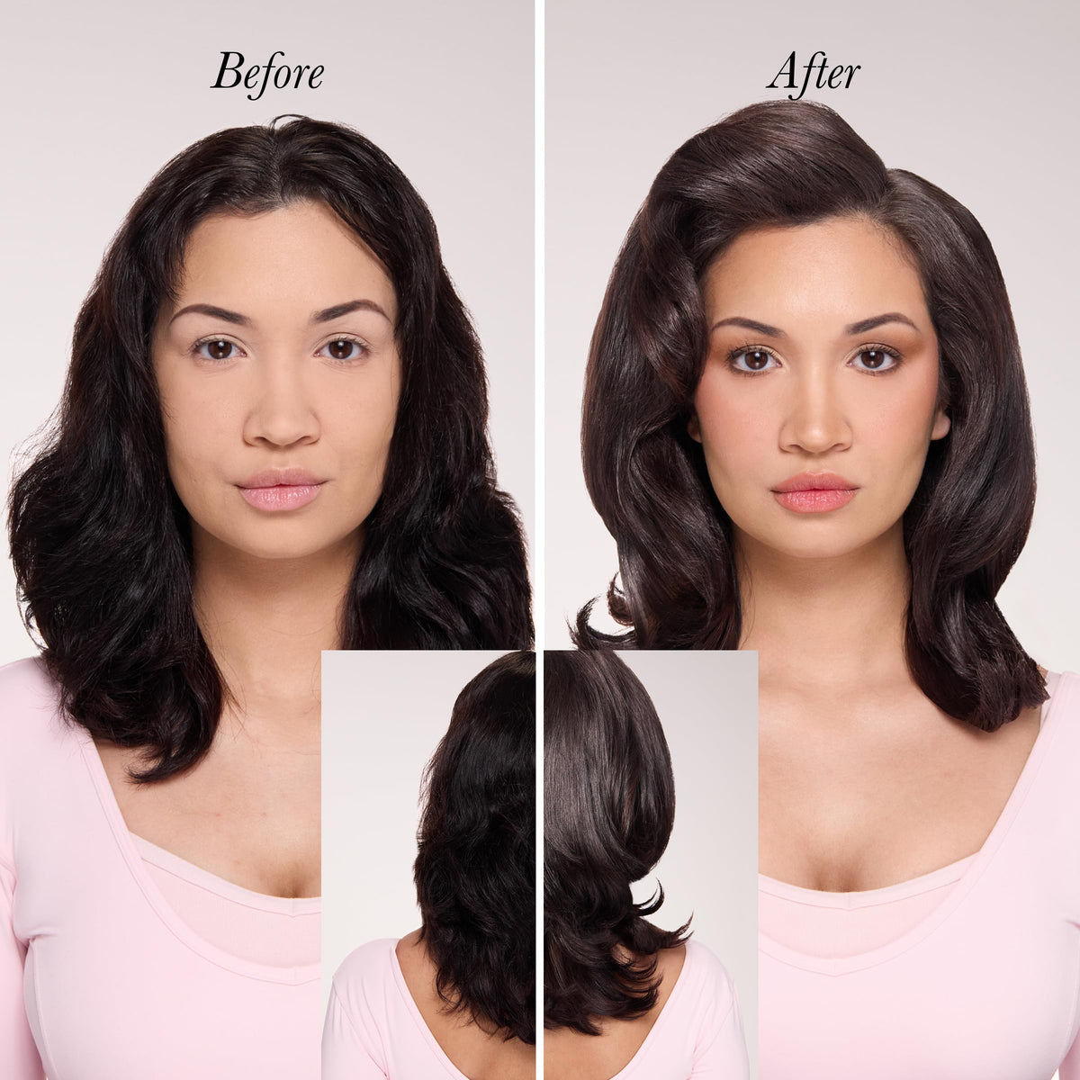 L'ANGE HAIR Brush Dryer in use on long hair