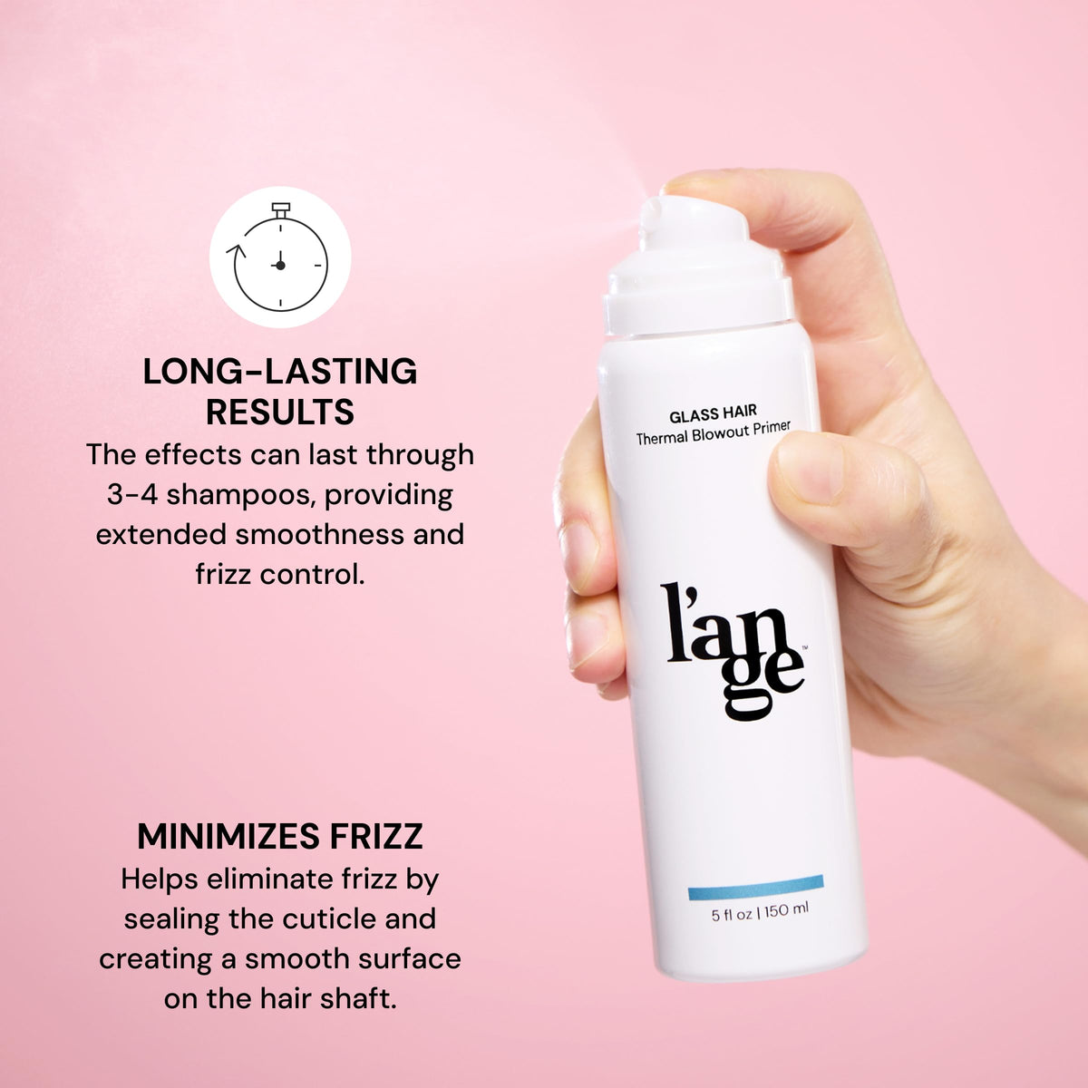 L'ANGE HAIR Glass Hair Heat Protectant Spray bottle side view