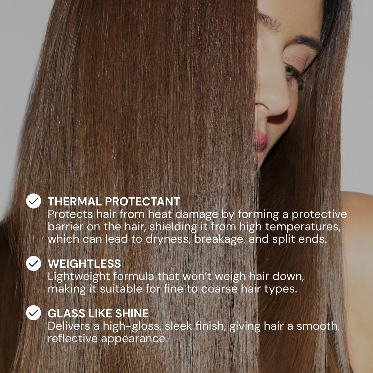L'ANGE HAIR Glass Hair Heat Protectant Spray on styled hair