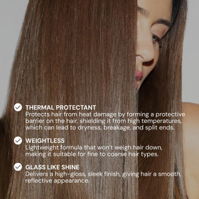 L'ANGE HAIR Glass Hair Heat Protectant Spray on styled hair