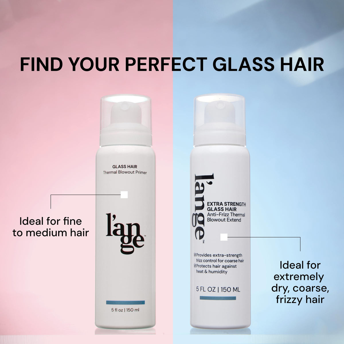 L'ANGE HAIR Glass Hair Heat Protectant Spray with styling tools