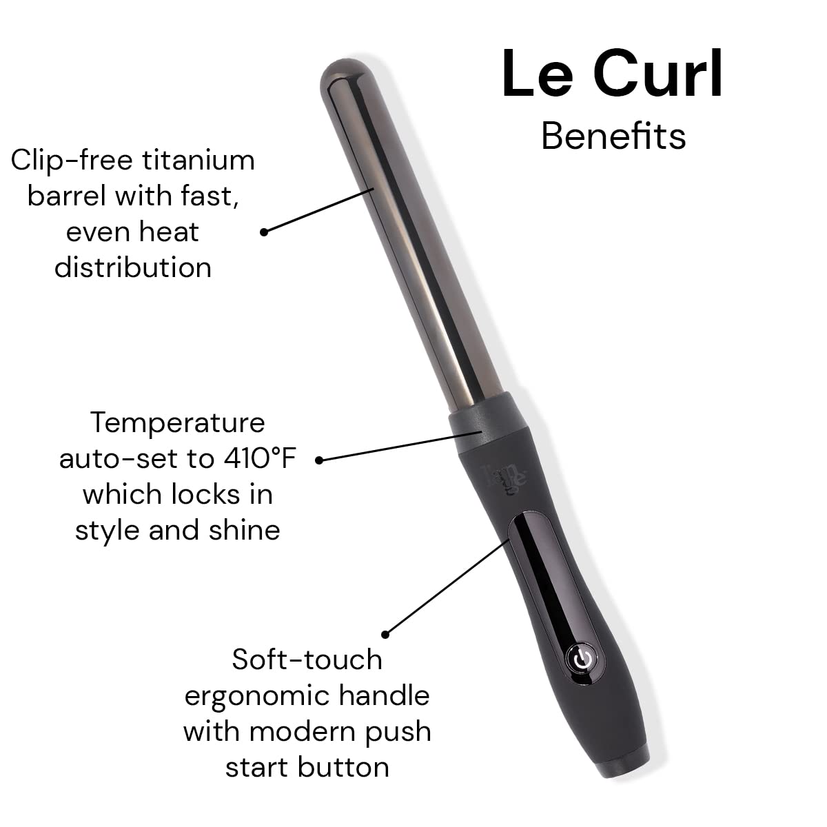 L'ANGE HAIR Le Curl 25 MM Curling Wand with titanium barrel