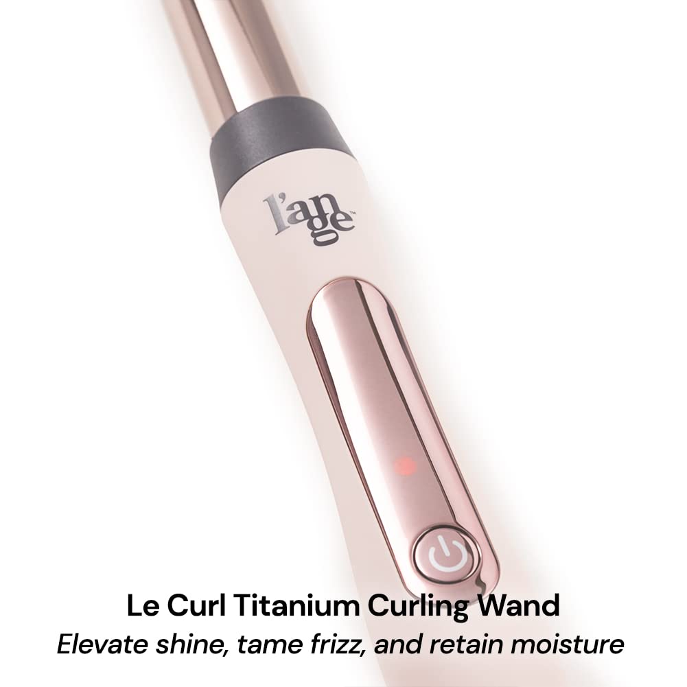 L'ANGE HAIR Le Curl 25 MM Titanium Curling Wand in use on hair