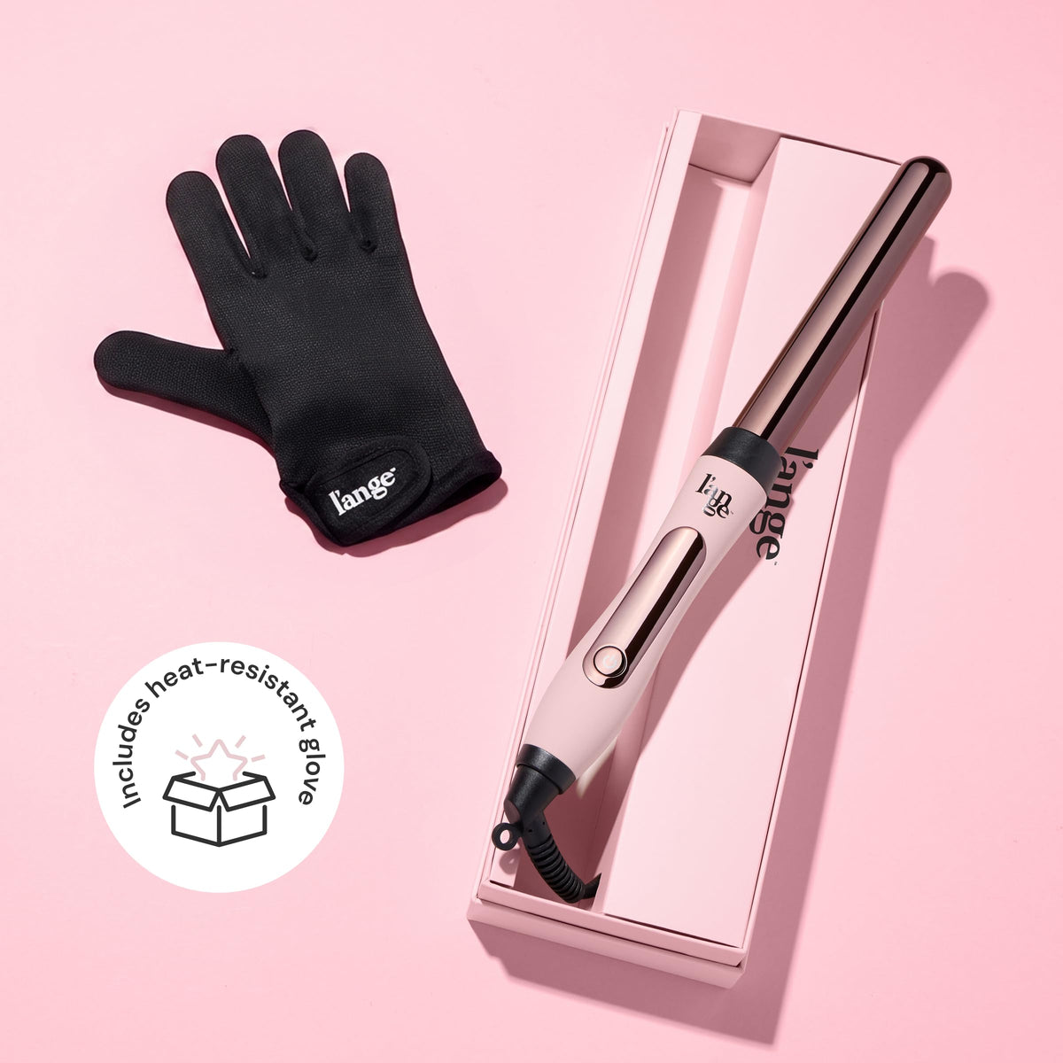 L'ANGE HAIR Le Curl 25 MM Titanium Curling Wand on a vanity