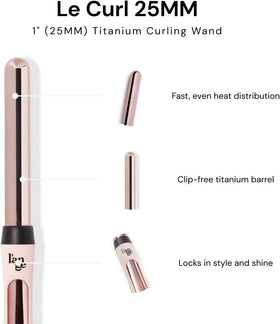 L'ANGE HAIR Le Curl 25 MM Titanium Curling Wand with power button