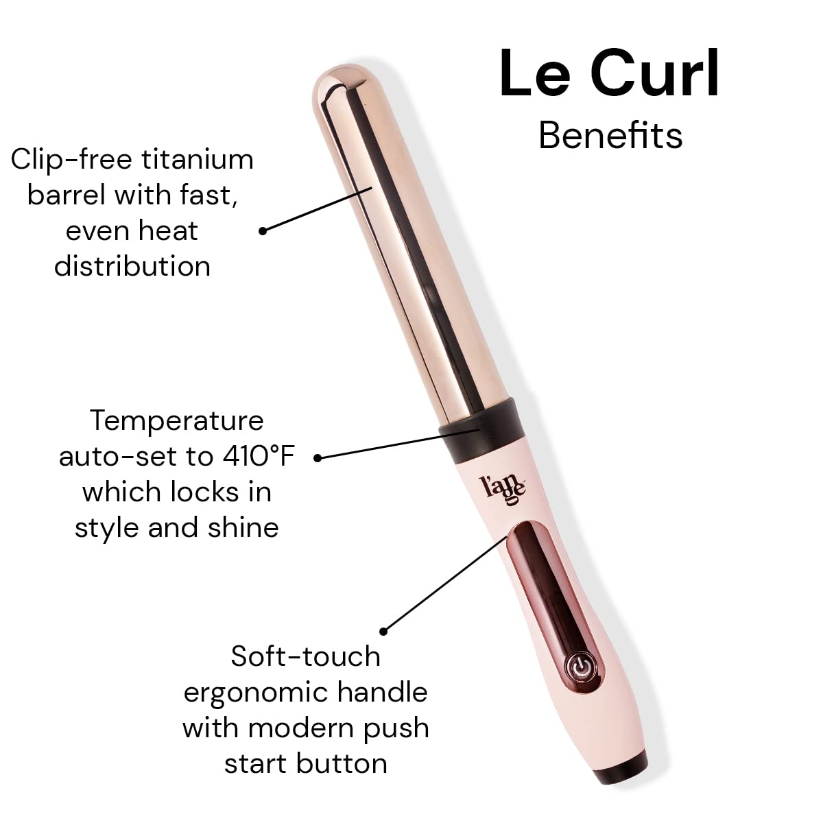 L'ANGE HAIR Le Curl 32MM curling wand with swivel cord