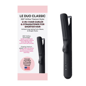 L'ANGE HAIR Le Duo 360° Airflow Styler front view with titanium plates