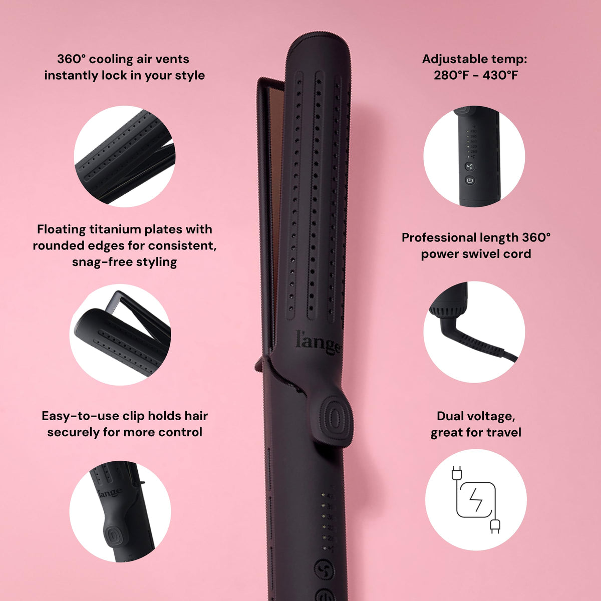 L'ANGE HAIR Le Duo Grande 360° Airflow Styler angled view