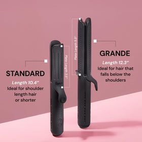 L'ANGE HAIR Le Duo Grande showing titanium plates and cooling vents