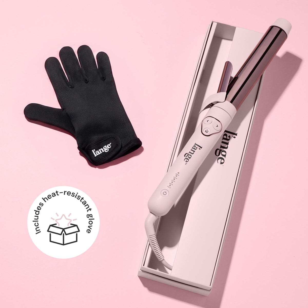 L'ANGE HAIR Le Pirouette 32MM Titanium Curling Iron in use creating curls
