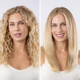 L'ANGE HAIR Le Titane Titanium Flat Iron in a travel setting