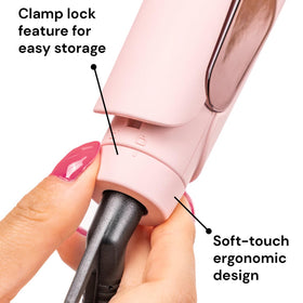 L'ANGE HAIR Le Titane Titanium Flat Iron in use styling hair