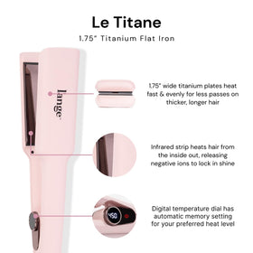 L'ANGE HAIR Le Titane Titanium Flat Iron side view showing curved edges
