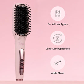 L'ANGE HAIR Le Vite Straightening Brush in use on hair