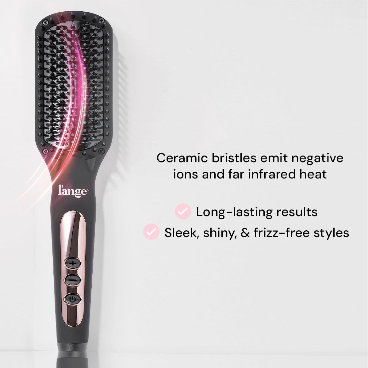 L'ANGE HAIR Le Vite Straightening Brush LCD display close-up