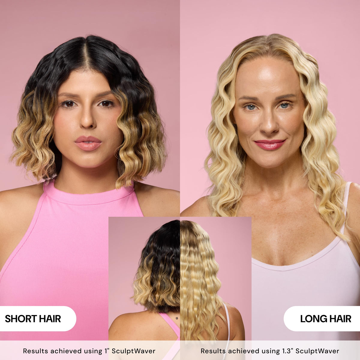 L'ANGE Hair SculptWaver Titanium Deep Wave showing dual voltage