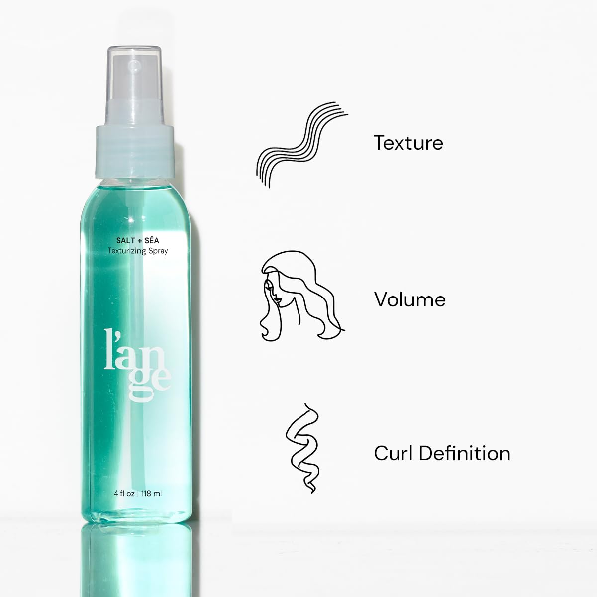 L'ANGE HAIR Sea Salt Texturizing Spray on a bathroom counter