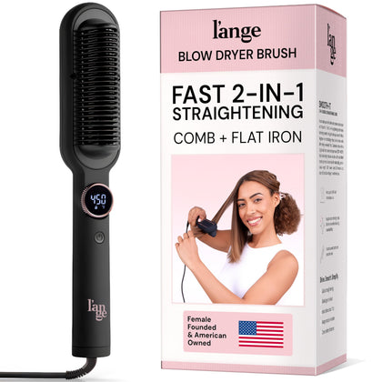 L'ANGE HAIR Smooth It 2-in-1 Hair Straightener Brush front view