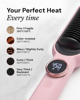L'ANGE HAIR Smooth It 2-in-1 Hair Straightener Brush in premium packaging