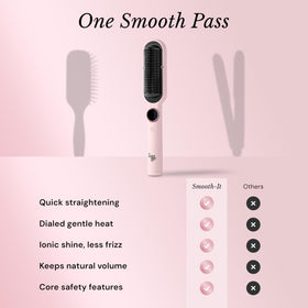 L'ANGE HAIR Smooth It 2-in-1 Hair Straightener Brush with 360° swivel cord