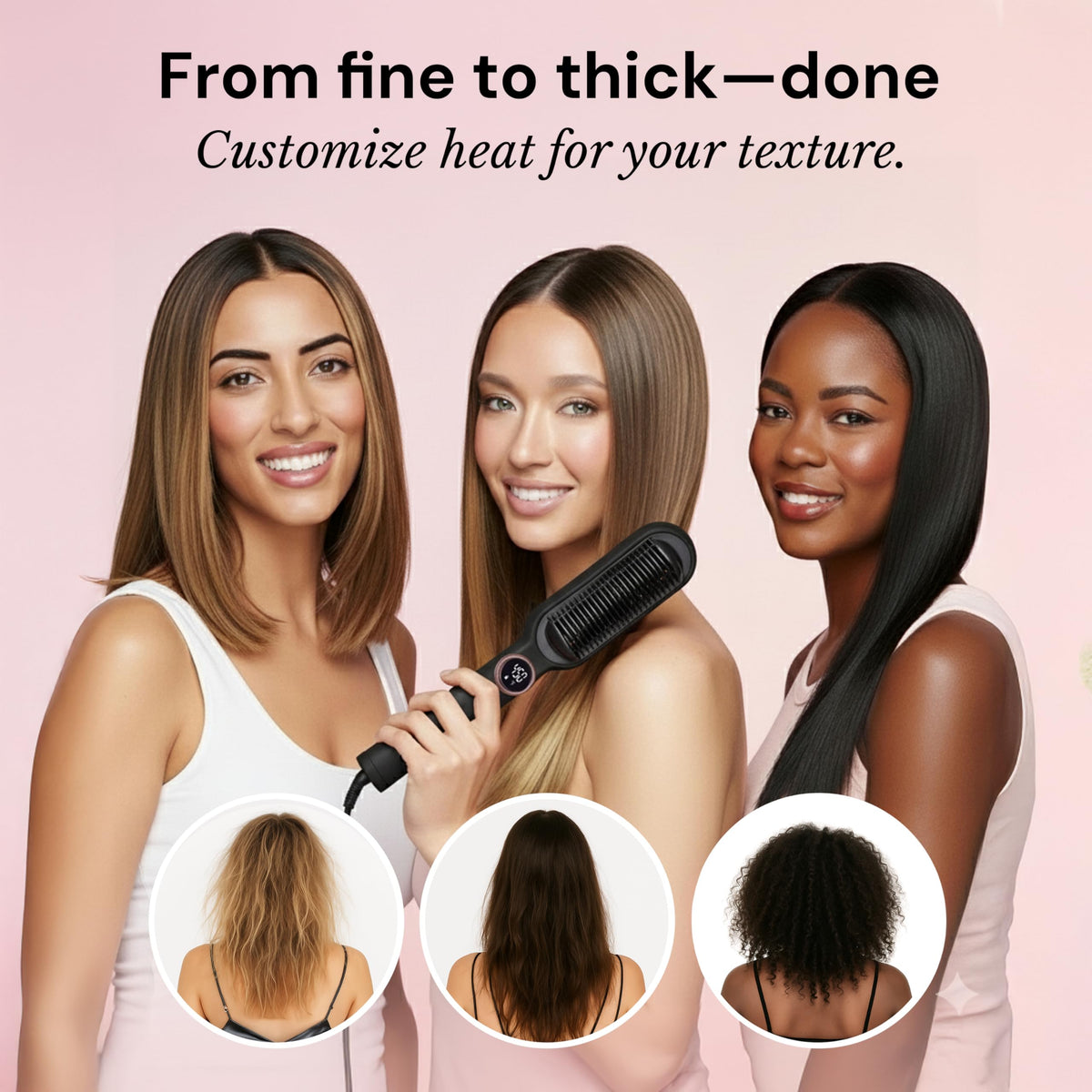 L'ANGE HAIR Smooth It brush displaying curved teeth design