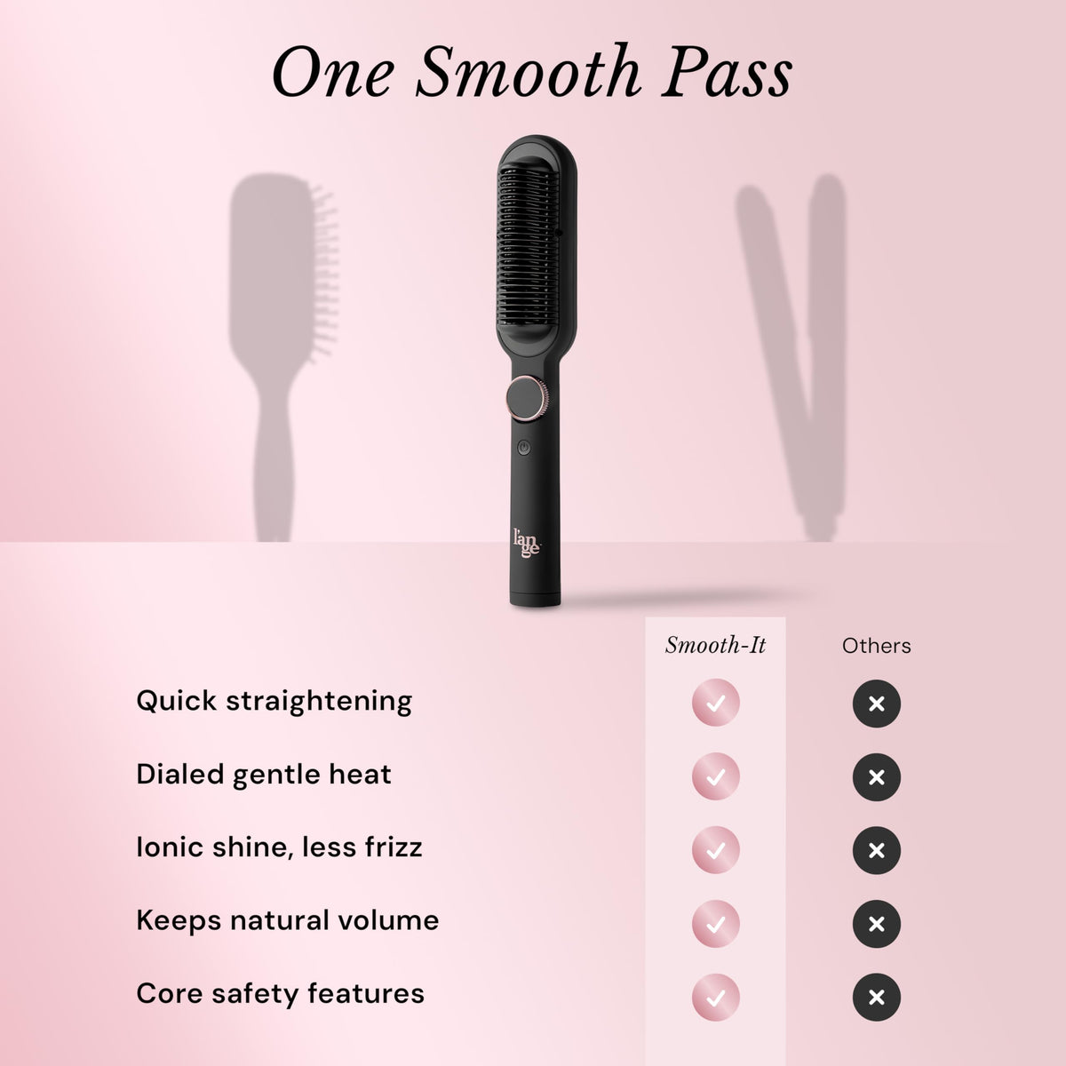 L'ANGE HAIR Smooth It brush with tangle-free swivel cord
