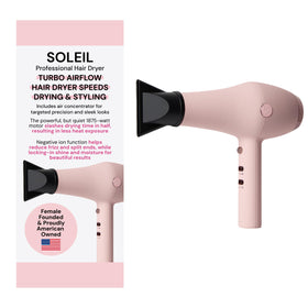 L'ANGE HAIR Soleil Professional Hair Dryer front view in blush