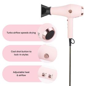 L'ANGE HAIR Soleil Professional Hair Dryer side view showing concentrator nozzle