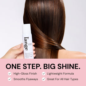 L'ANGE HAIR Top Coat Shine Spray used on styled hair
