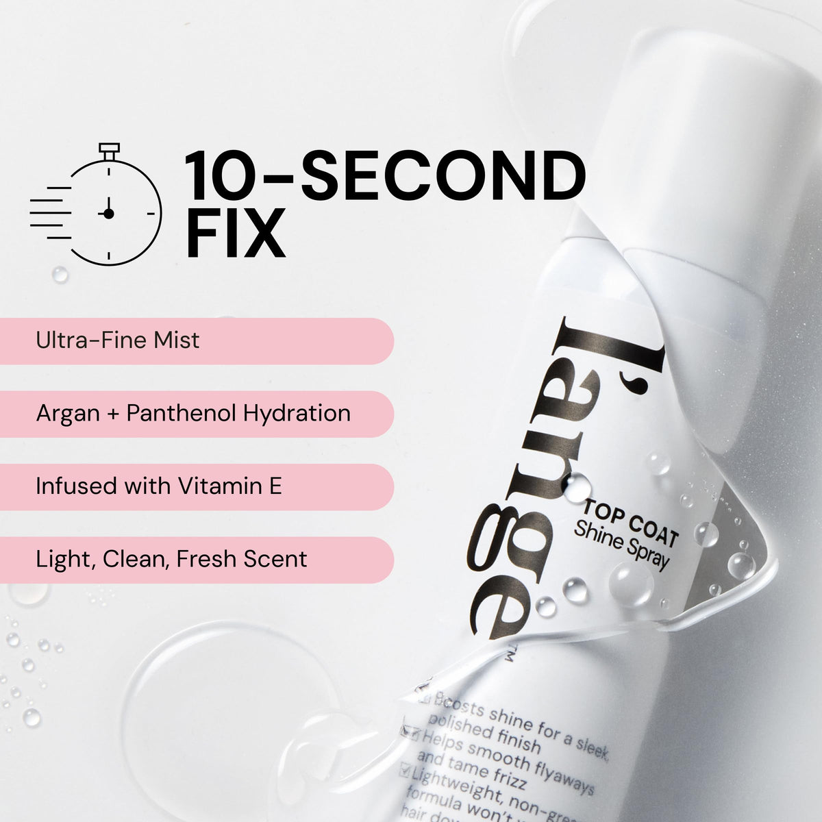 L'ANGE HAIR Top Coat Shine Spray with argan oil ingredients