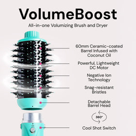 L'ANGE HAIR VolumeBoost brush dryer with ceramic-coated barrel
