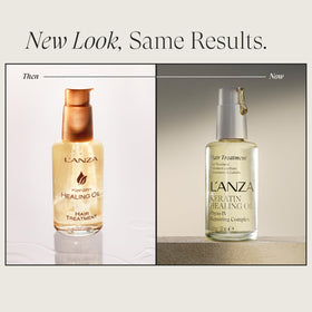 L’ANZA Keratin Healing Oil bottle close-up showing texture