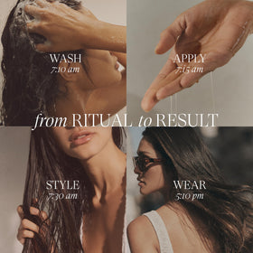 L’ANZA Keratin Healing Oil on a bathroom shelf