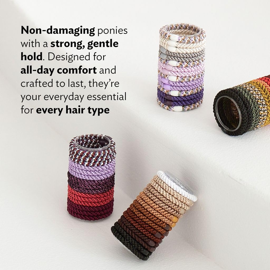 L. Erickson Black Hair Ties showing thickness and texture