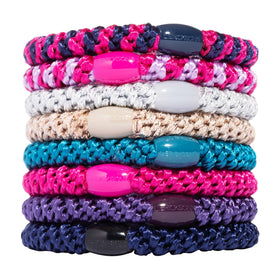 L. Erickson Colorful Grab & Go Ponytail Holders pack front view with assorted colours