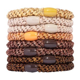 L. Erickson Grab & Go Pony Hair Ties 8 Pack, assorted metallic tones