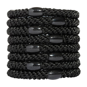 L. Erickson Grab & Go Ponytail Holders black set of 8 front view